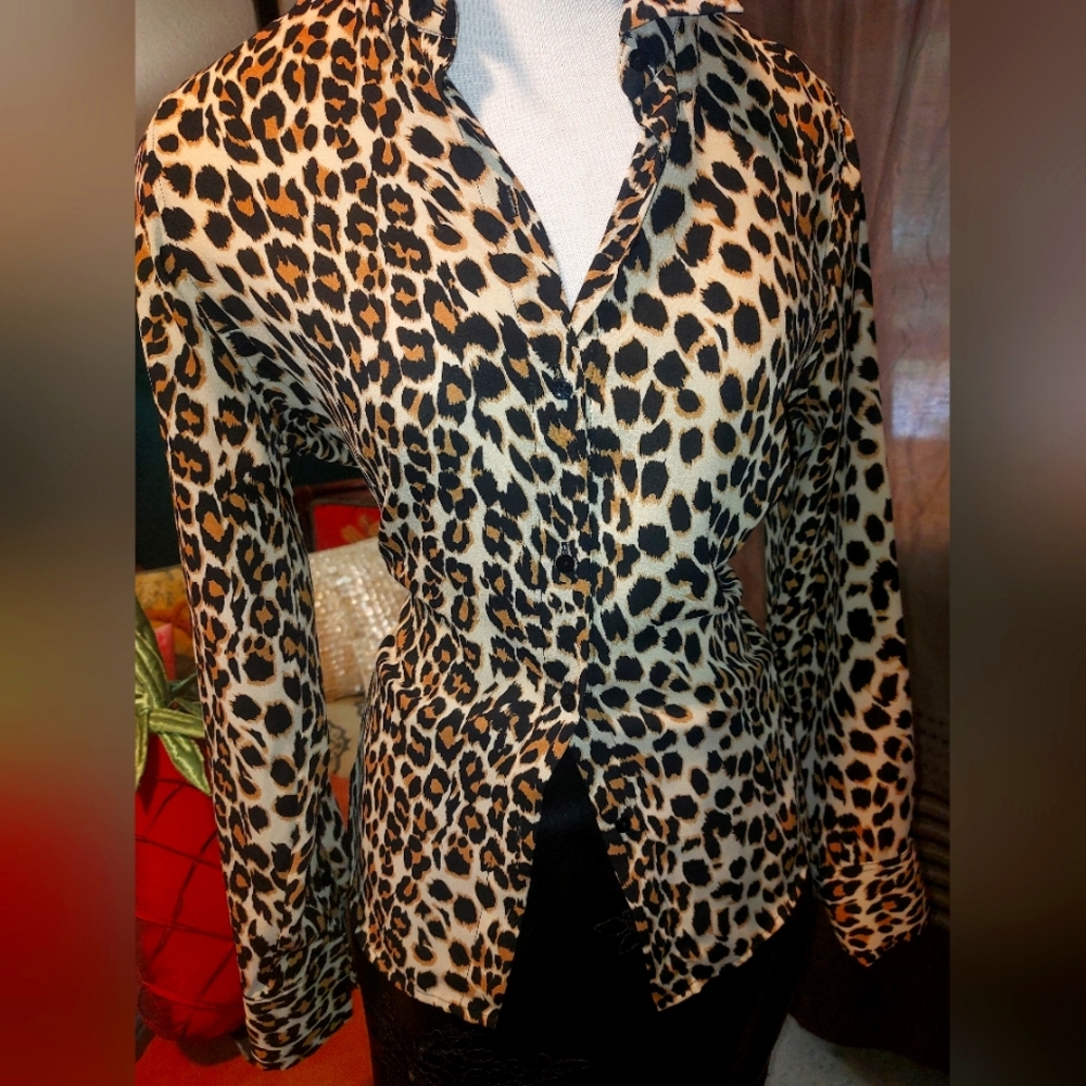 Cynthia Rowley Leppard Print Blouse